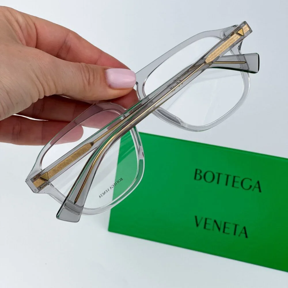 Bottega Veneta BV1294O 004 BRAND NEW Eyeglasses Grey Pilot Women